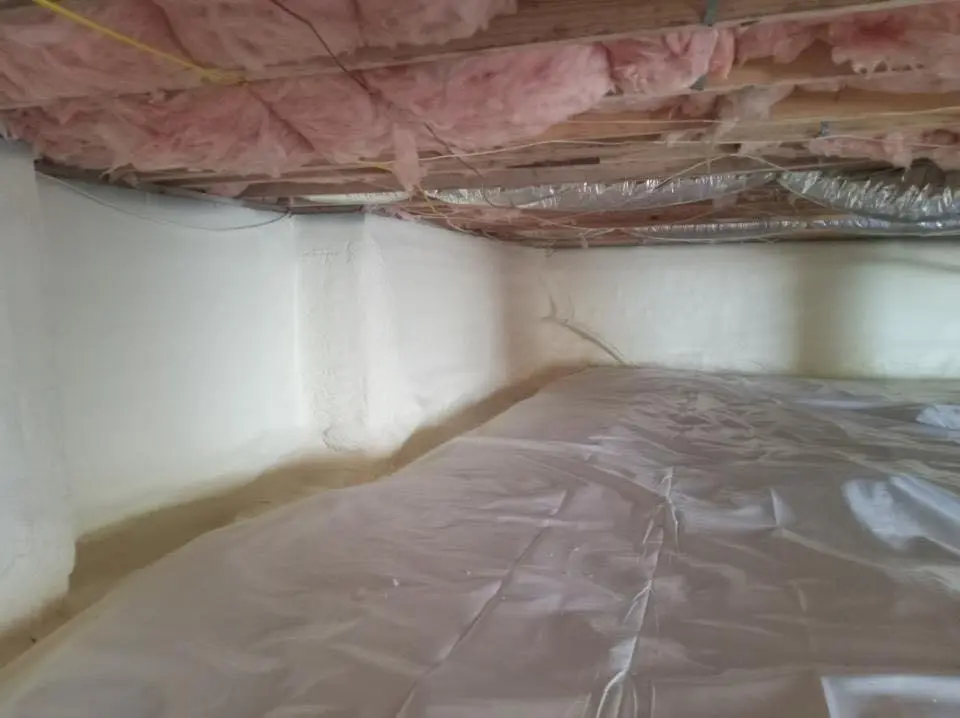 Crawl space encapsulation with closed-cell spray foam for Storm Damage Roof Repair in Elyria